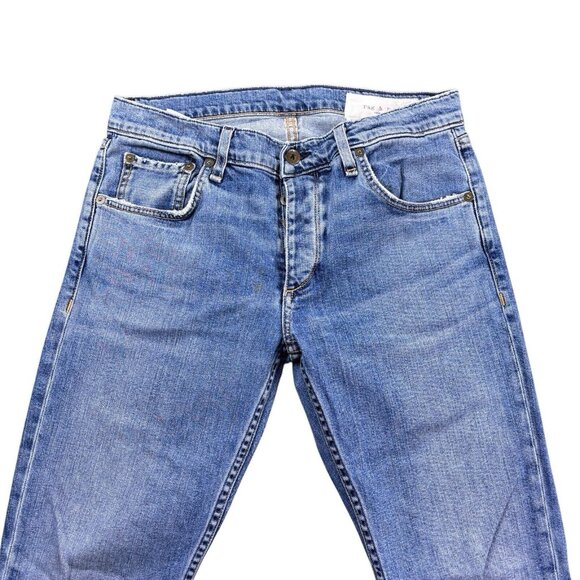 Rag & Bone Jeans Fit 2 Slim Men's 30 Medium Wash Denim Raw Hem Faded - Picture 2 of 16